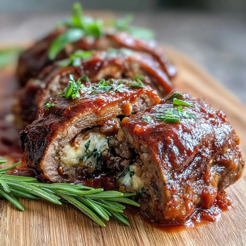 Golden-brown Sicilian-Style Braciole beef rolls simmering in a rich, chunky tomato sauce in a cast-iron skillet.