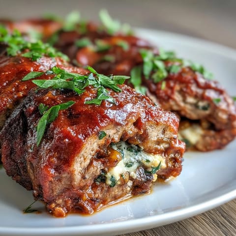 Sliced Sicilian-Style Braciole on a rustic wooden board, revealing a savory filling of pecorino, pine nuts, and raisins.