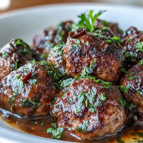 Slow cooker Mississippi meatballs simmered in ranch, au jus, and pepperoncini for a tangy, buttery appetizer or main dish.  