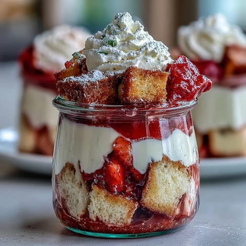 Strawberry Shortcake Trifle Mason