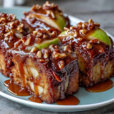 Sweet and crunchy caramel apple slices topped with crushed peanuts, ready to serve at any gathering.