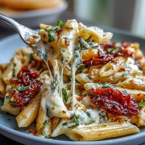 Creamy baked feta pasta with cherry tomatoes and fresh basil, a vibrant and easy Mediterranean-inspired dish.