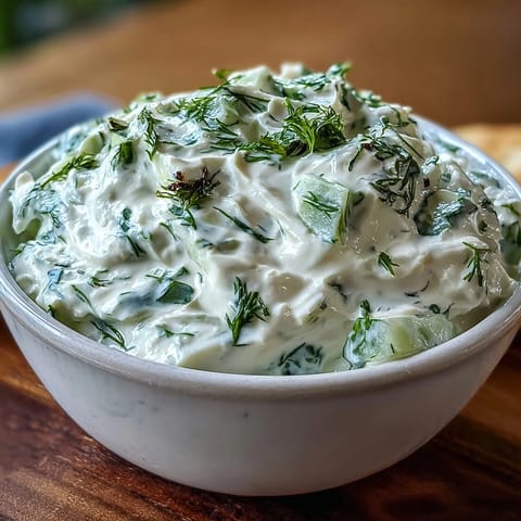 Refreshing Skyr Tzatziki Dip, a cool, zesty appetizer with dill, ready fast.
