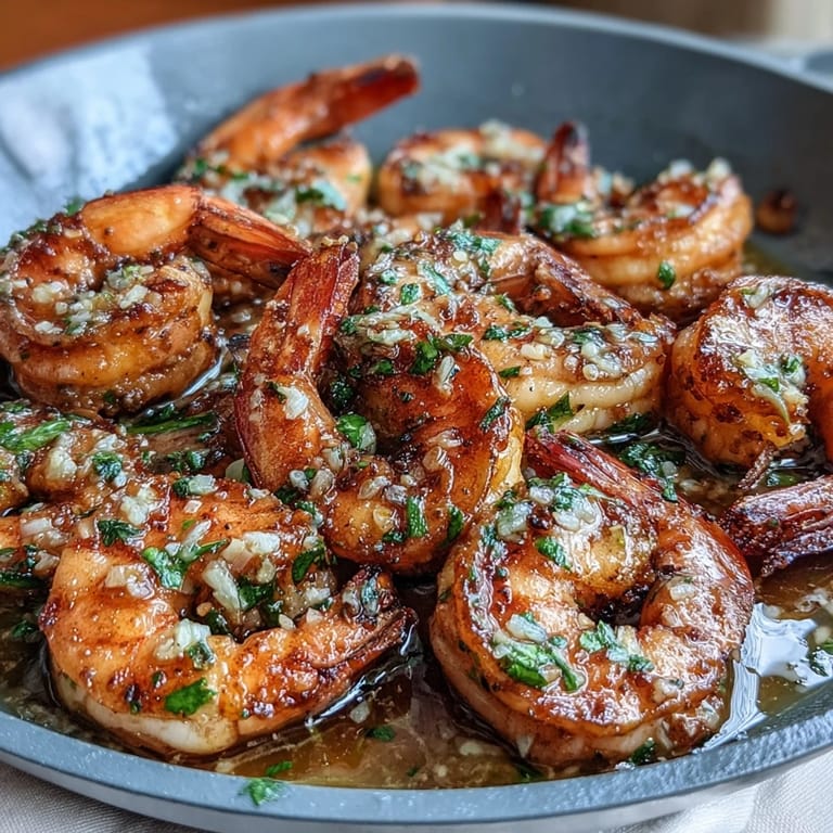 Savory keto-friendly dish featuring garlic butter shrimp served on zucchini noodles, garnished with parsley and Parmesan for a low-carb dinner.