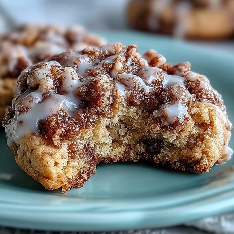 Classic Gilmore Girls coffee cake cookies with a tender crumb, sweet streusel topping, and drizzle of vanilla icing for dessert lovers.  