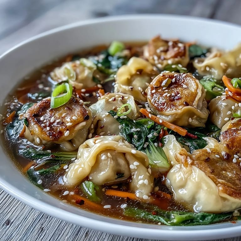 Comforting Trader Joes Dumpling Soup featuring vibrant vegetables and aromatic broth served hot in a deep bowl.