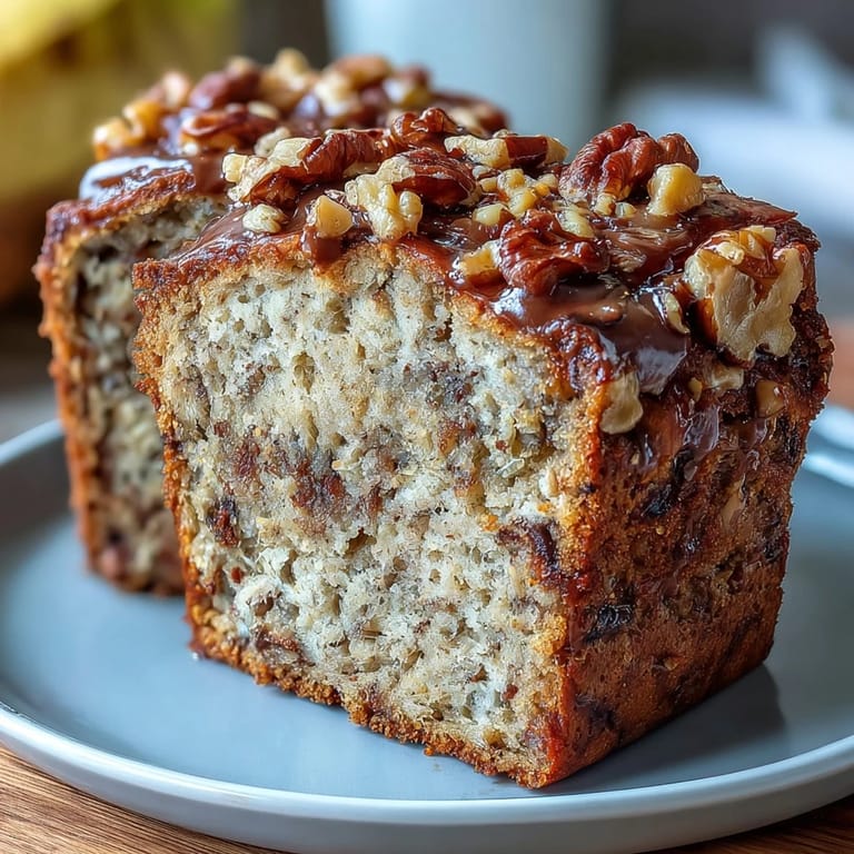 Soft and fluffy high-protein banana bread with Greek yogurt, served warm with a spread of almond butter for extra flavor.