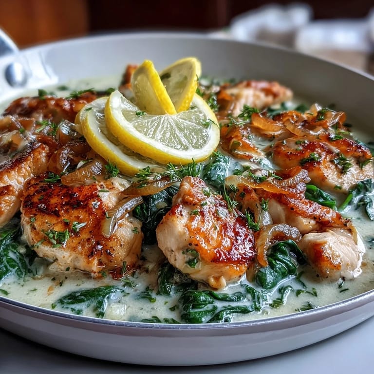 Bright lemon orzo pasta with juicy chicken, wilted spinach, and Parmesan for a cozy, spring-inspired meal.  