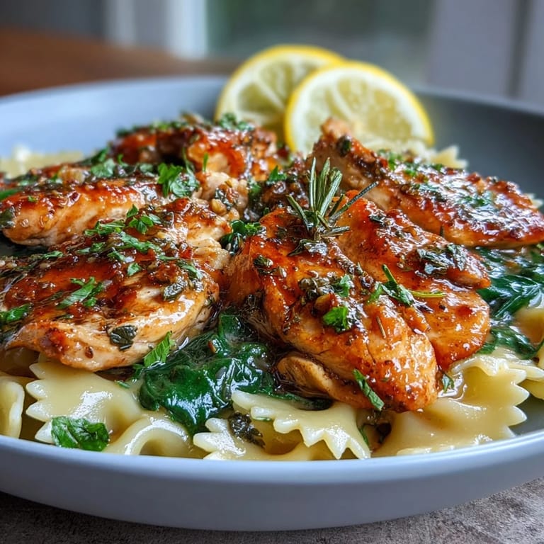 One-pot lemon chicken orzo with baby spinach, garlic, and herbs—a quick, comforting dinner bursting with citrus flavor.