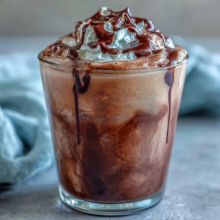 Rich chocolate cream floats on smooth cold brew, garnished with chocolate syrup and cocoa powder for a luxurious Chocolate Cream Cold Brew experience.