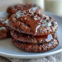 Rich, chewy Shadow Milk Cookie-Inspired Dark Chocolate Vanilla Cookies with swirls of white chocolate and dark cocoa.