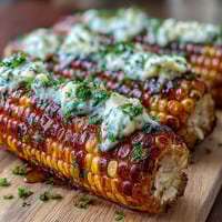 Grilled corn in foil with herb butter, golden and juicy, bursting with summer flavor.  