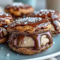 Golden brown butter pecan cookies with toasted nuts and a sprinkle of flaky sea salt on top.